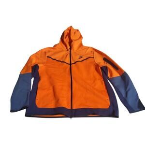 Nike Sportswear Tech Fleece Hoodie Orange Black Navy Men's 2XL